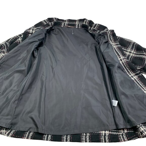 Hazel Retro Vibes Plaid 3/4 Puff/Balloon Sleeve Swing Coat Women's Size Medium - Picture 7 of 10